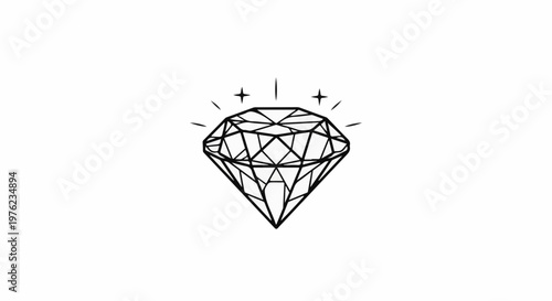 Geometric diamond with radiating light lines