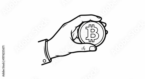 Hand holding a stylized coin with a 'B' symbol, representing cryptocurrency