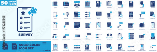 Survey Solid Color Editable Icons set
