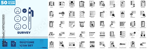 Survey Duotone Editable Icons set