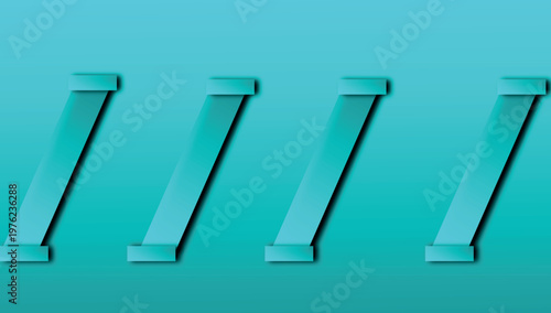 Teal Diagonal 3D Rectangular Bars Pattern Background