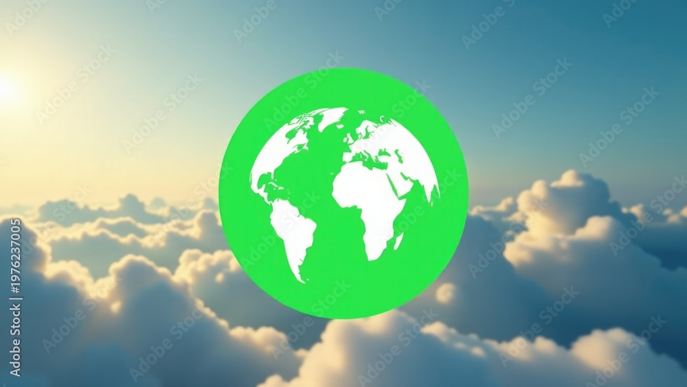 Naklejka premium A picture of the Earth in the clouds, great for use in presentations and educational materials