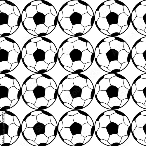 soccer balls seamless pattern, soccer ball isolated on white, world cup ball, soccer ball illustration.	