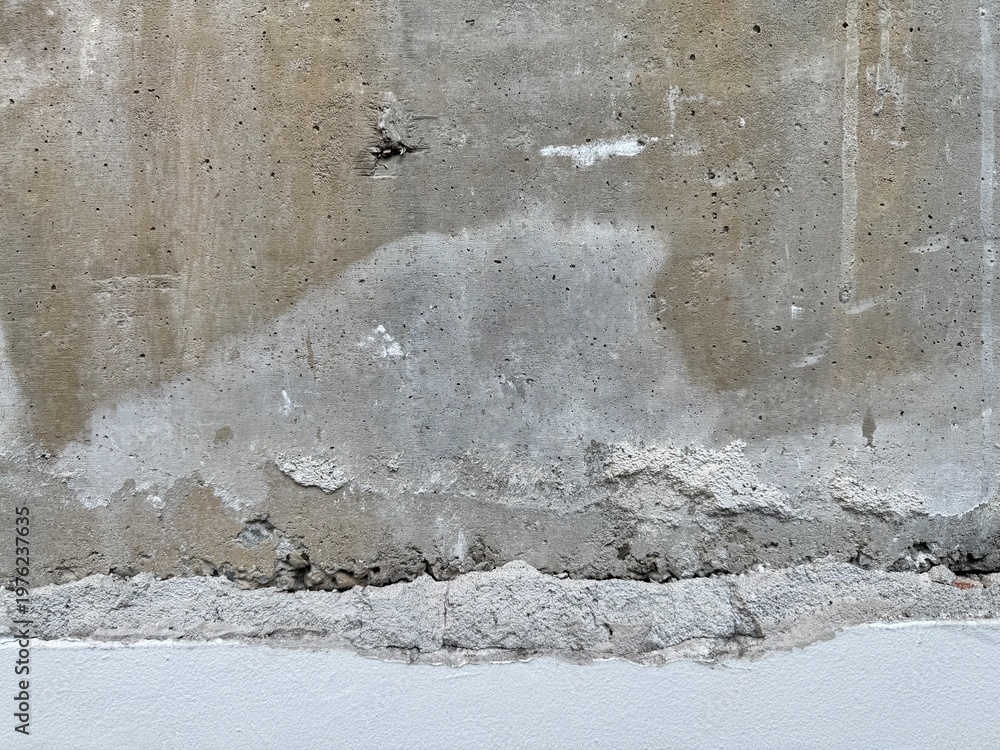 Wall Mural An old wall with the plaster removed, ready for new plastering.