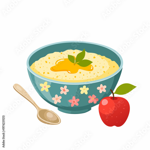 Grießbrei mit Apfelmus