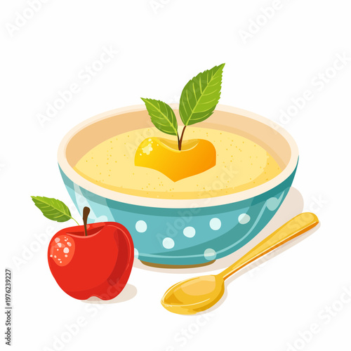 Grießbrei mit Apfelmus