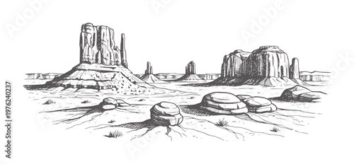 Monument Valley landscape with mesas and buttes
