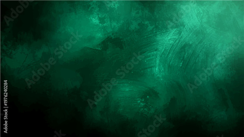 Abstract and dark emerald background and ethereal smoky texture and flowing artistic design and mysterious deep space feel and dark vibrant mood, atmospheric graphic.