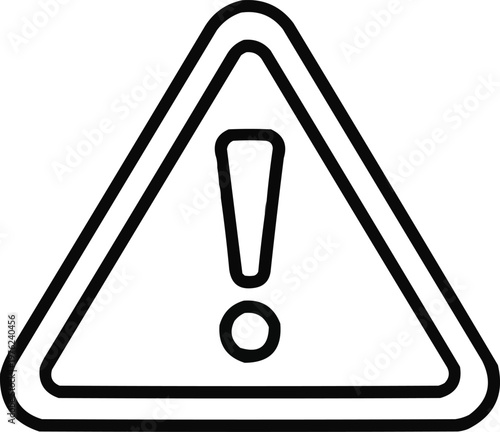 Safety Alert Outline Icon  Hazard Triangle with Exclamation Mark