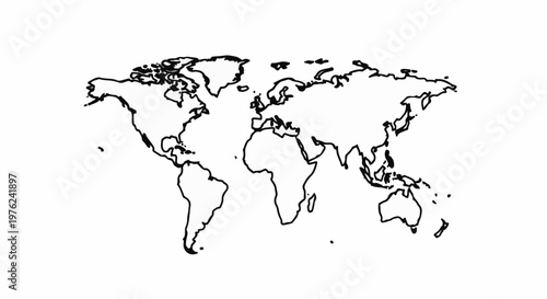 Stylized outline of continents on a white background