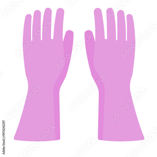 ピンクのゴム手袋のイラスト