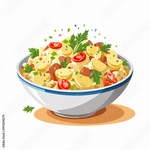 Kartoffelsalat mit Fleischsalat