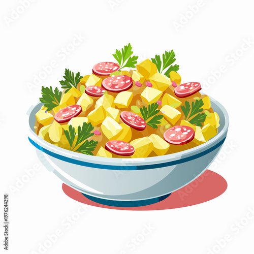 Kartoffelsalat mit Fleischsalat