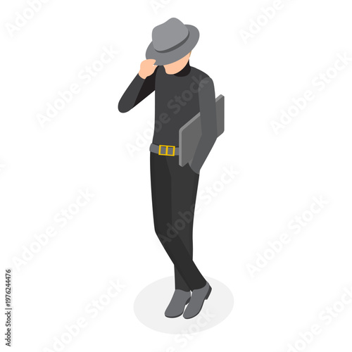 3D Isometric Flat Vector Illustration of Hackers Classification, Digital Security, Online Threats. Item 6