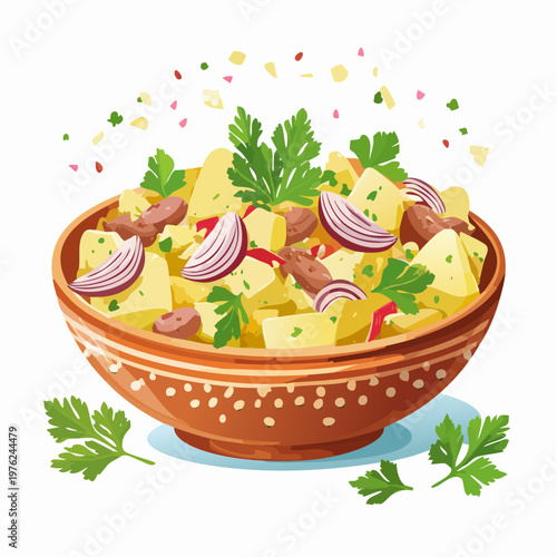 Kartoffelsalat mit Fleischsalat