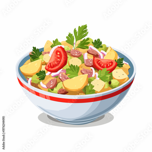 Kartoffelsalat mit Fleischsalat