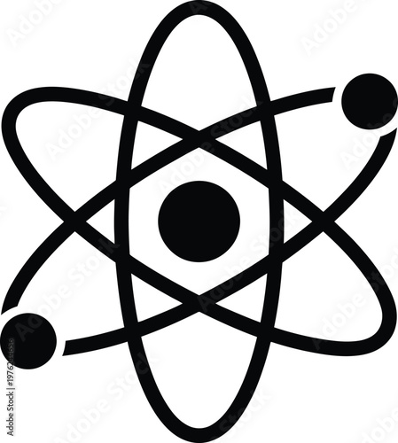 Classic depiction of an atom with three electrons orbiting a nucleus