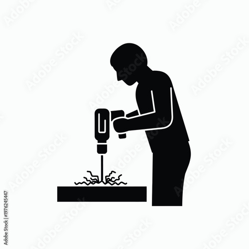 scientist using microscope in lab silhouette vector