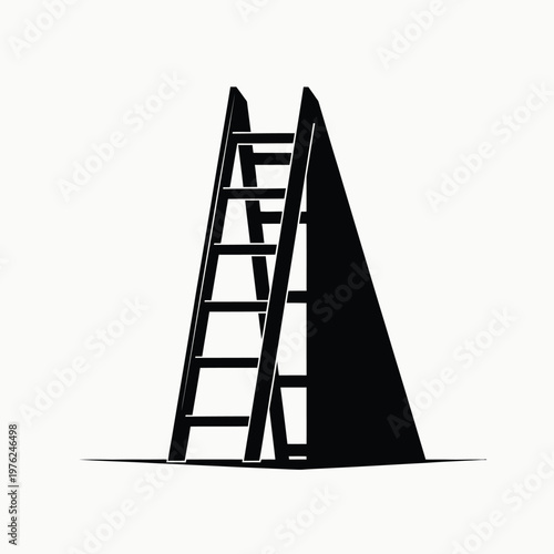 Ladder reaching sky symbolizing success and growth