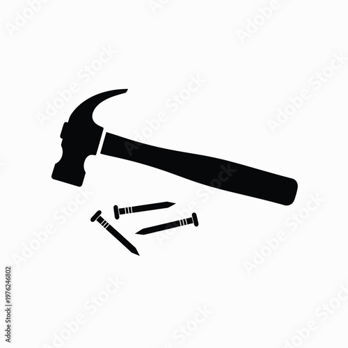 Hammer nails and screwdriver vector illustration