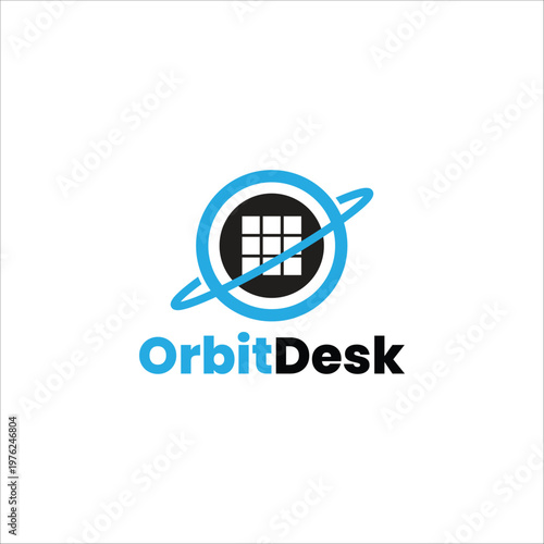 OrbitDesk technology company logo design 2026