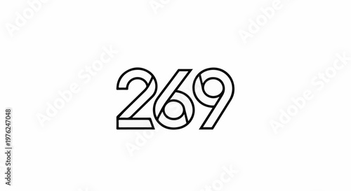 Stylized numerals "269" form a minimalist, graphic design element