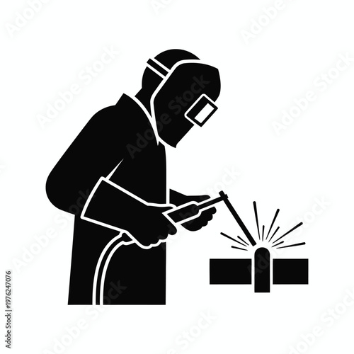 Simple vector illustration of a gardener watering plants and flowers