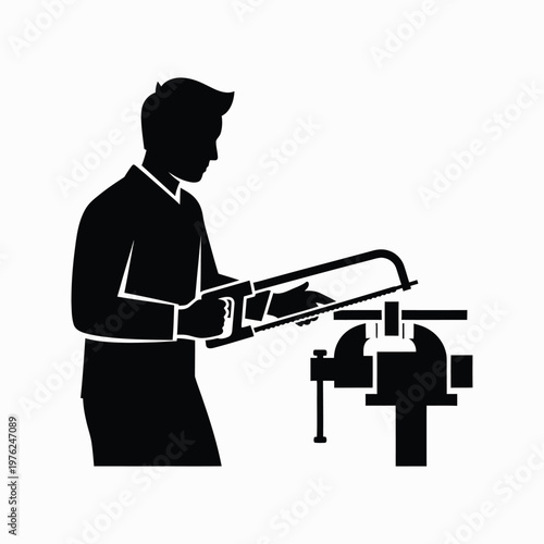 silhouette of a businessman holding a gun in black vector style