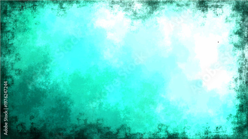 Vector Abstract backdrop of weathered green and teal tones with faded edges, evoking a sense of texture.