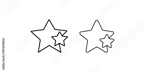 Two stars outline graphic design simple star shapes one inside other representing rating ranking excellence achievement recognition award success
