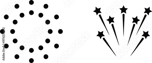 Fire works icon. Event thin line icon, confetti, decoration, fireworks, celebration, and party. Vector illustration !	