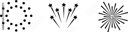 Fire works icon. Event thin line icon, confetti, decoration, fireworks, celebration, and party. Vector illustration !	