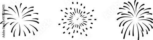 Fire works icon. Event thin line icon, confetti, decoration, fireworks, celebration, and party. Vector illustration !	