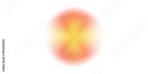 Orange circle gradient noise gradation. Abstract color watercolor blur mesh shape on white background. Gradient aura, grain neon blob with noise effect