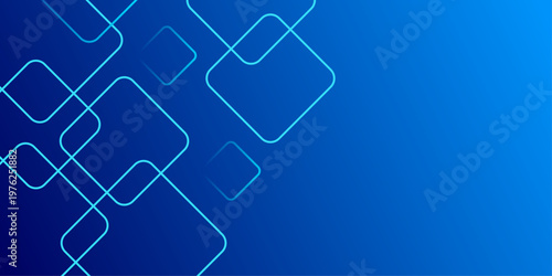 Minimal geometric background. Dynamic blue shapes composition with white lines. Abstract background modern hipster futuristic graphic.