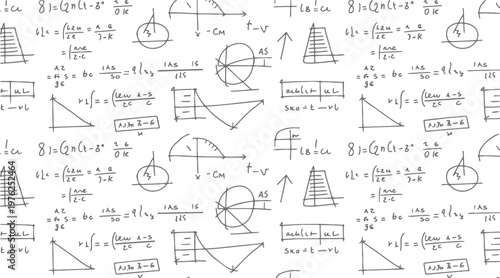 Hand drawn mathematical equations graphs and diagrams on a white background mathematics formula