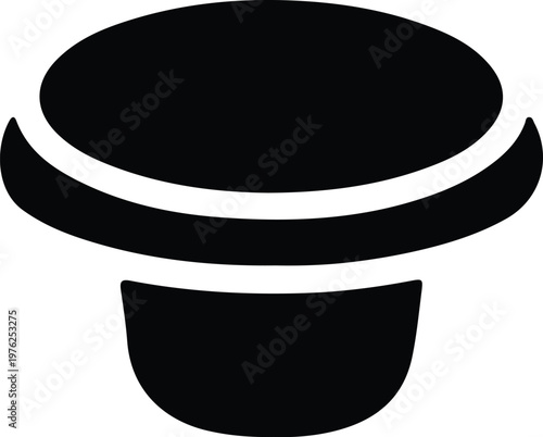 Silhouette classic top hat for magician and formal wear vector design