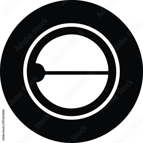 Silhouette minimalist laundry washing machine front loading door icon vector design