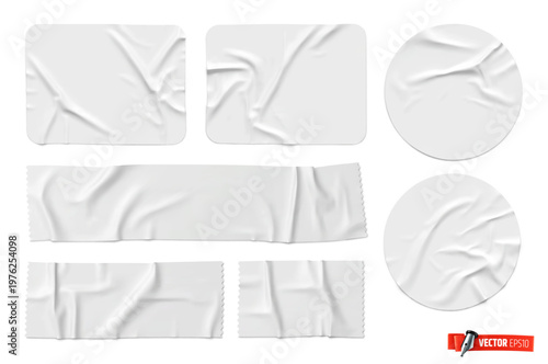 Vector realistic illustration of stickers on a white background.