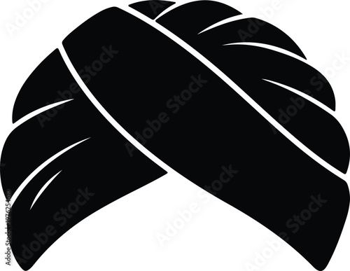 Silhouette of a traditional Indian turban for cultural fashion vector design