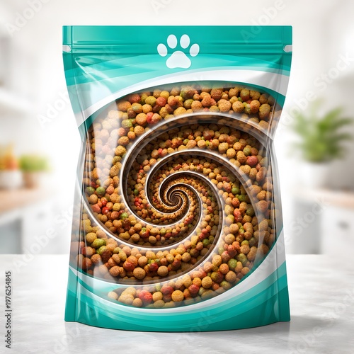 A Bag of Delicious and Nutritious Pet Food on a Clean White Background