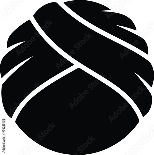 Silhouette traditional Indian turban headwear for Sikh and Punjabi culture vector design