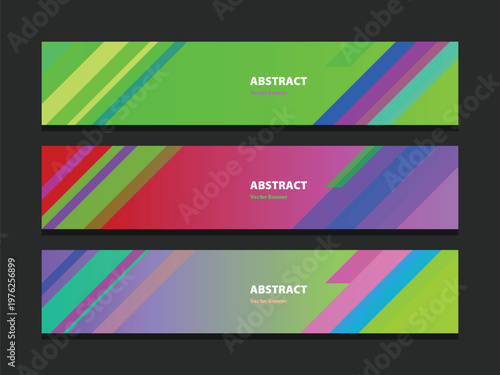 Abstract Geometric Backgrounds with Diagonal Stripes and Vibrant Color Gradients for Modern Design and Digital Art Presentations
