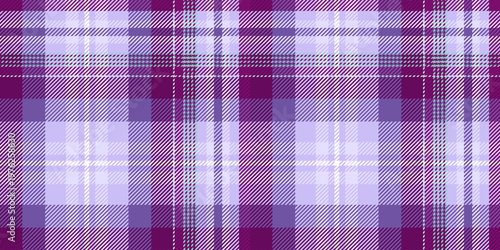 Seamless purple checkered pattern with fabric texture for textile design and background