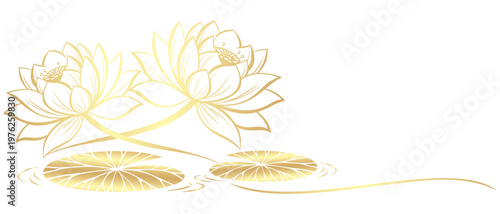 Vector illustration of a golden lotus for Vesak Day