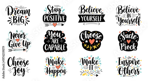 Inspirational quotes and motivational phrases.