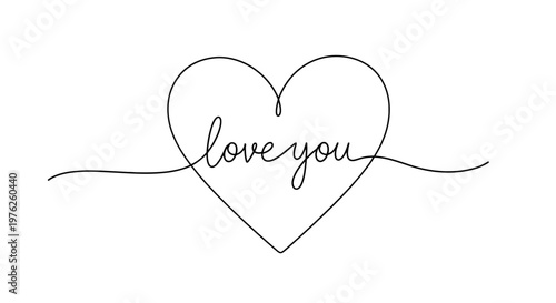 A heart with love you written inside.