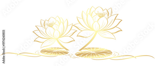 Illustration of a golden lotus for Vesak Day of vector