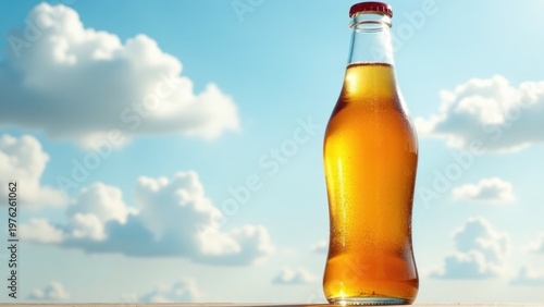 A single serving of beer sits atop a rustic wooden table, waiting for someone to enjoy it