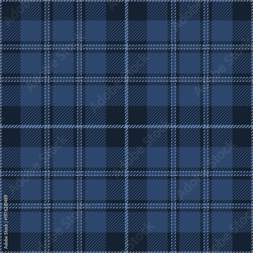 plaid tartan seamless repeat pattern. This is a blue navy blue  checkered plaid vector illustration. Design for decorative,wallpaper,shirts,clothing,wrapping,textile,fabric,texture